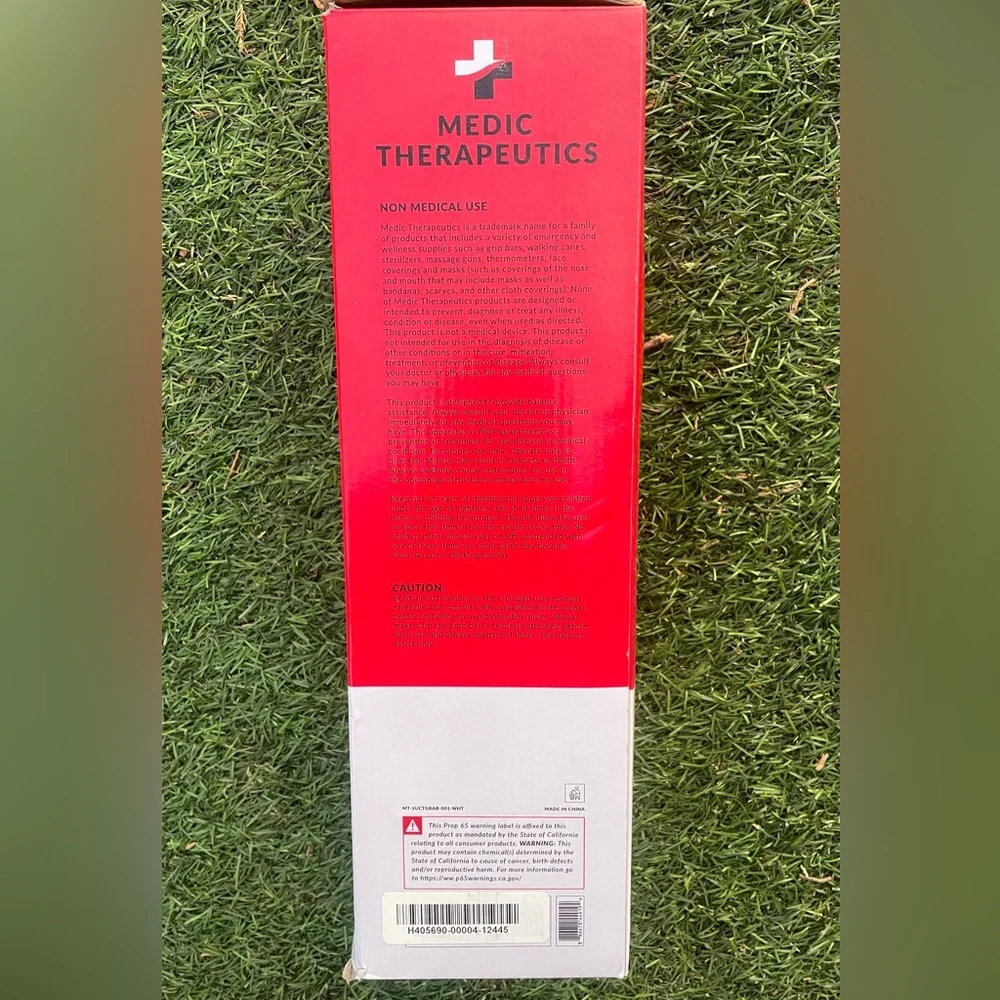 Medic Therapeutics 2 Pack Suction Ultra-Grip Grab Bar Tile/Non-Porous Surfaces - Picture 3 of 4